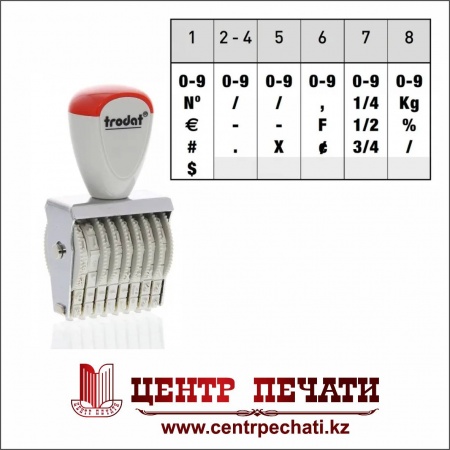 Trodat 1538 8 разрядов, 3 мм
